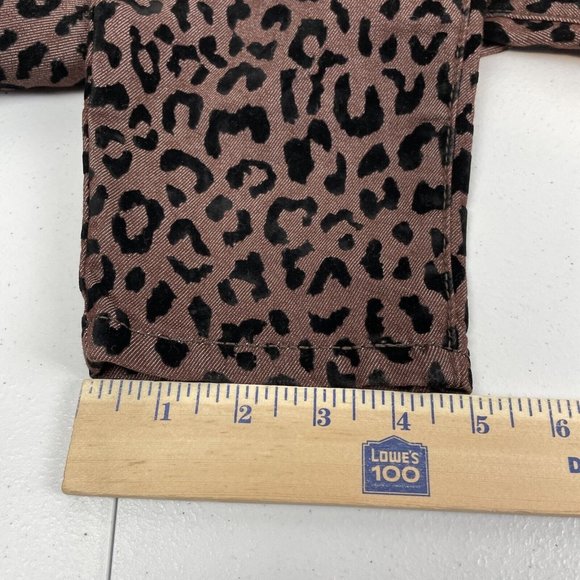 Free People Jeans Women's Size 27 Velour Animal Print Brown Casual Streetwear - Picture 10 of 11